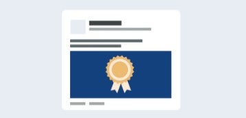 Example LinkedIn post showing an award ribbon symbol