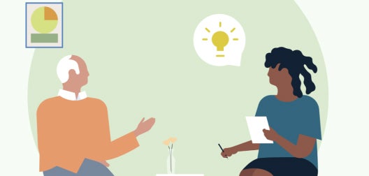 professional people talking at a desk