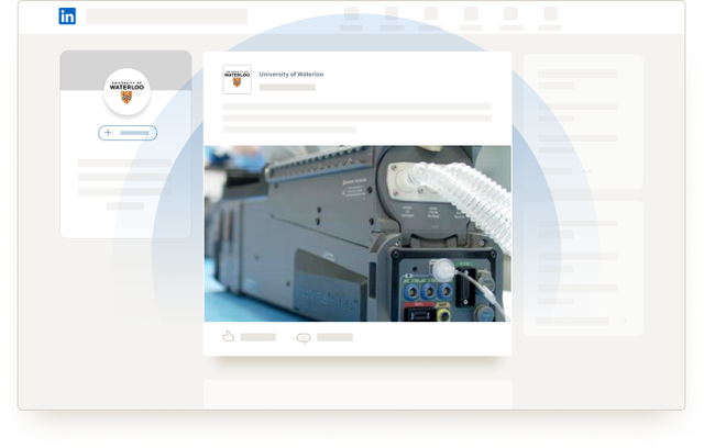 Image of window showing a post by University of Waterloo