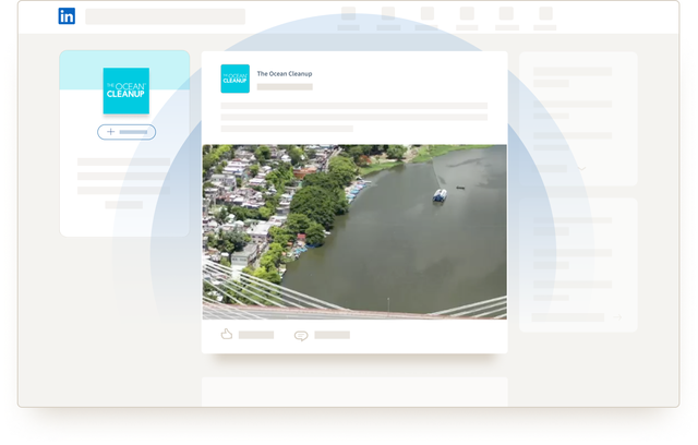 Illustration of screen showing The Ocean Cleanup