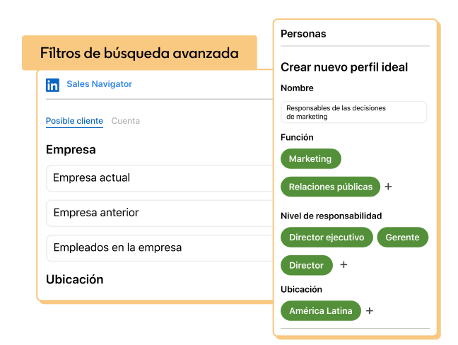 Imagen de la interfaz del producto que representa la búsqueda de personas adecuadas