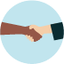 Illustration of shaking hands