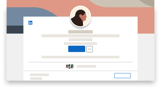 Illustration of a LinkedIn profile page.