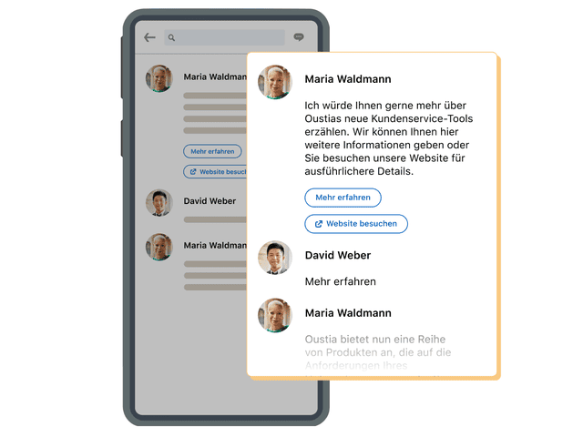 Mobile chat interface with customer support