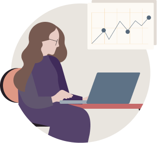 An individual with earphones on creating a LinkedIn page on their laptop.