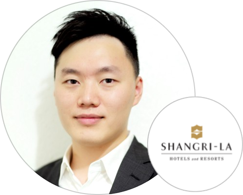 Profile photo of Arthur Wan with the logo of Shangri-La Group on the side.