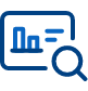 An icon of a chart and magnifying glass.