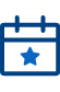 An icon of a calendar with a star highlighted.