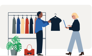 An illustration of two individuals working together.