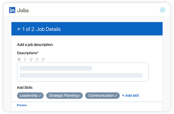 Illustrated UI of Job details.